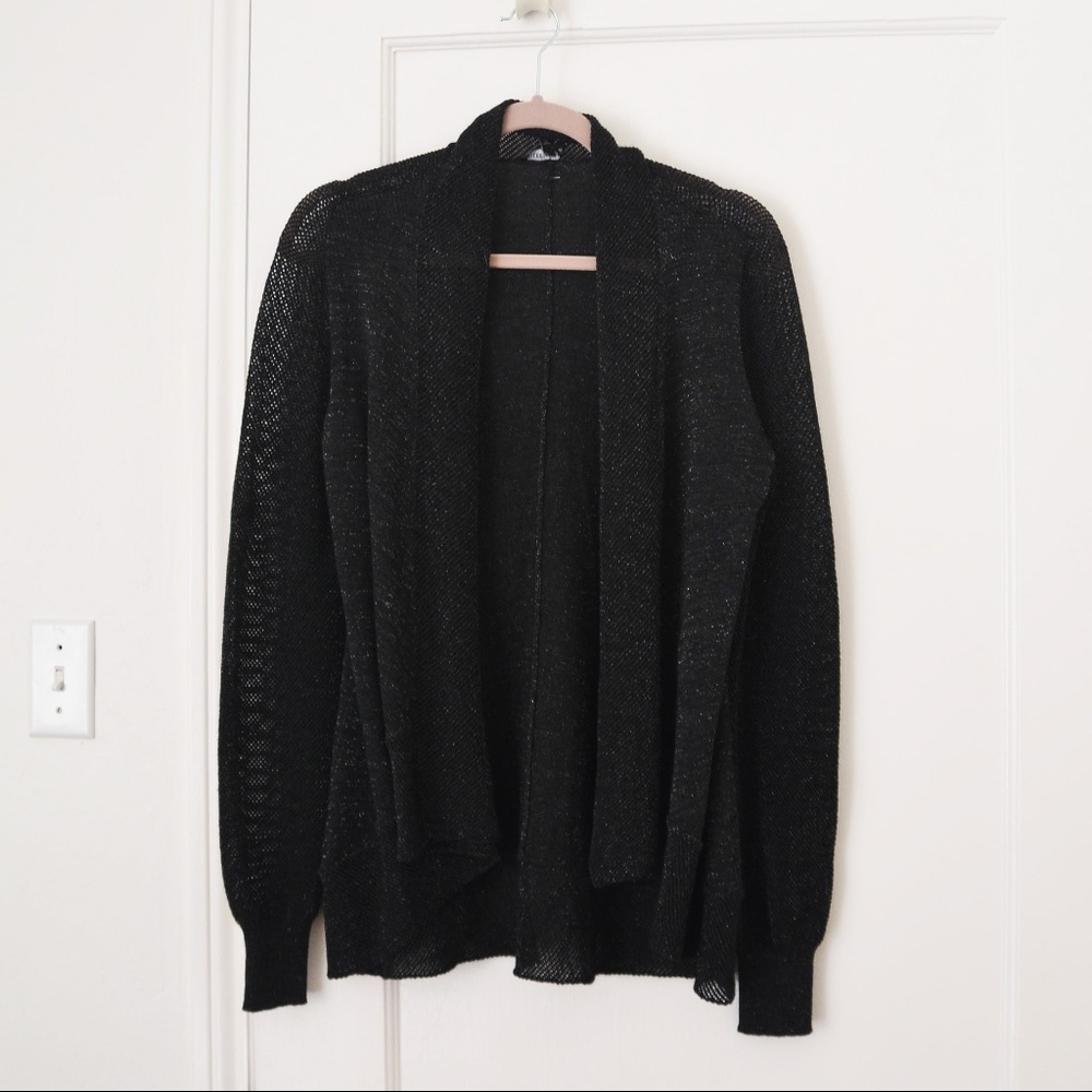 Eileen Fisher Open Front Knit Cardigan Sweater M